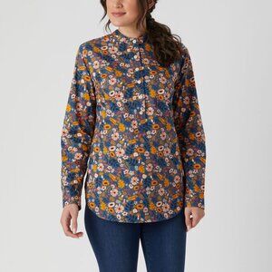 Duluth Printmaker Cotton Poplin Long Sleeve High/Low Tunic Women's Mushroom